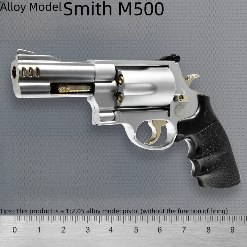 M500 Smith Alloy Full Metal Simulation Children's Revolver Toy Pistol Model 1:2.05 Unable to Fire