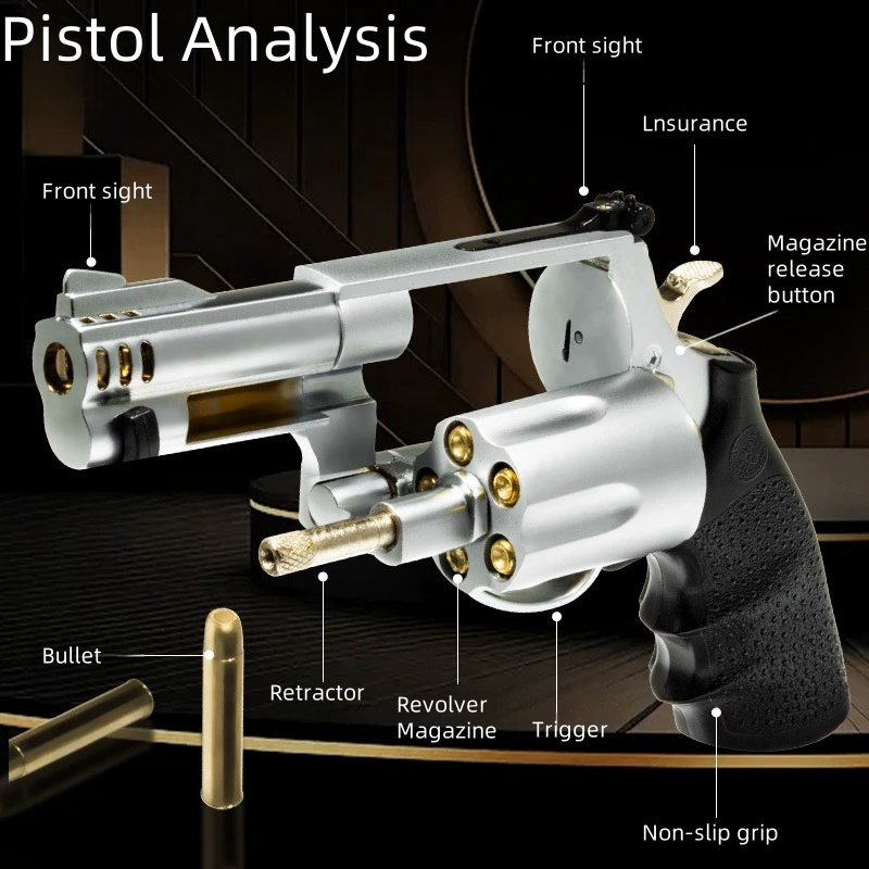 M500 Smith Alloy Full Metal Simulation Children's Revolver Toy Pistol Model 1:2.05 Unable to Fire