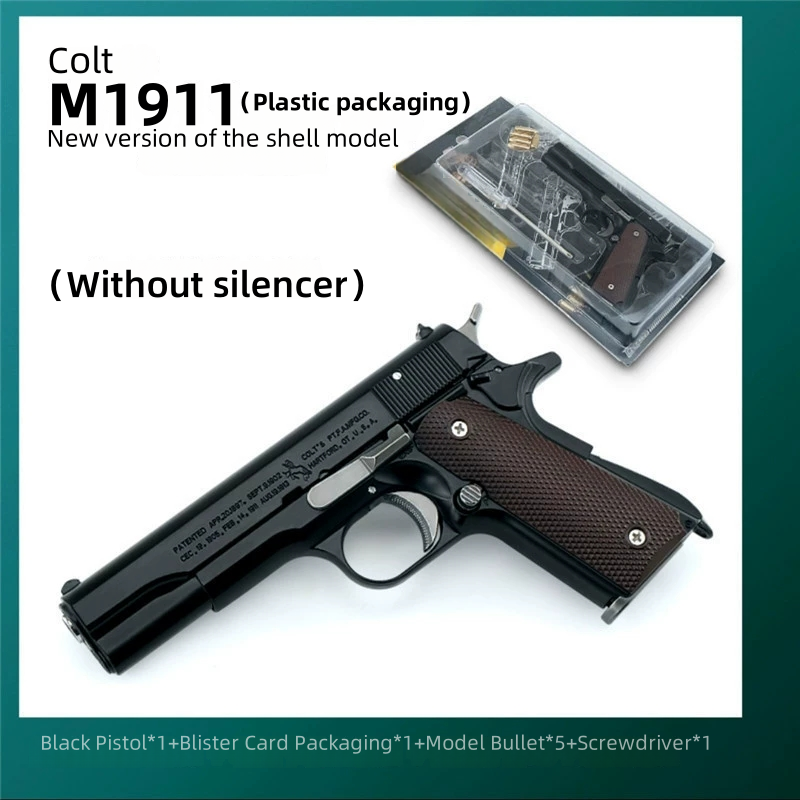 1:2.05 full metal M1911 pistol toy model can be ejected, disassembled and assembled for boys, cannot be fired