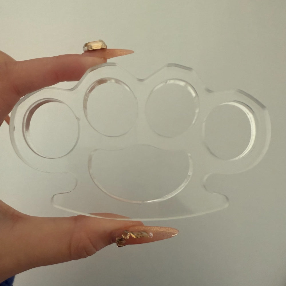 Acrylic thickened brass knuckles (transparent round head)